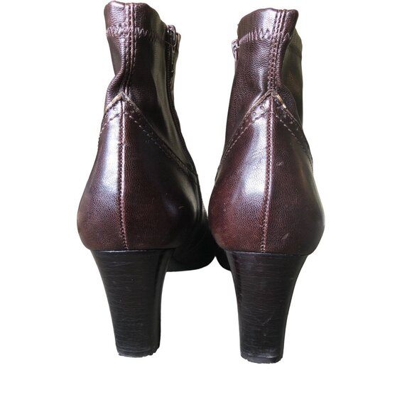 Franco Sarto Brown Western Faux Leather Zip Booties Womens 6.5 Chunky 90s Y2K - Picture 14 of 16